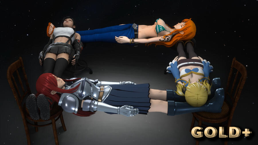 Tifa + Erza + Lucy + Nami